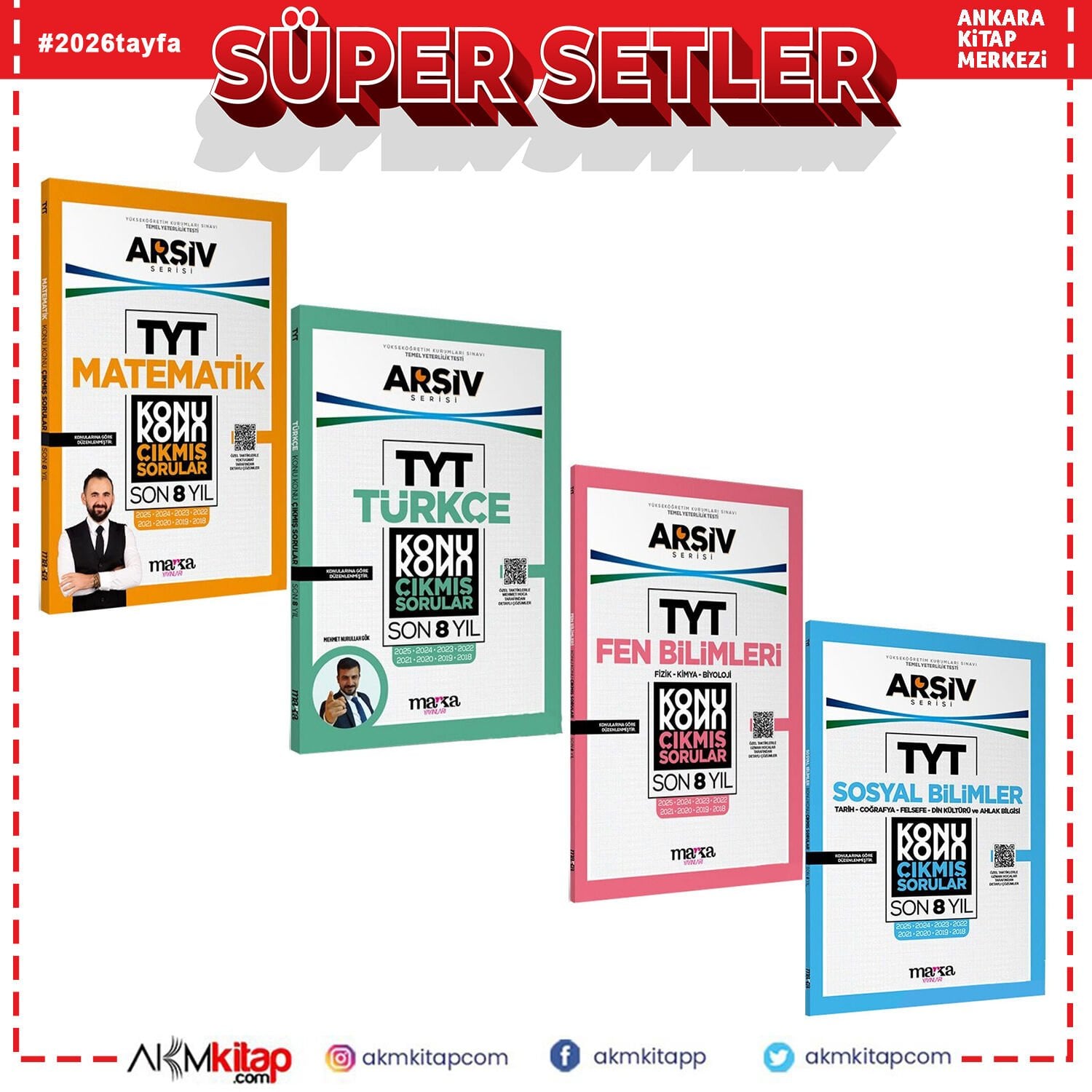 Marka Yayınları TYT Konu Konu Son 8 Yıl Çıkmış Sorular Seti 4 Kitap