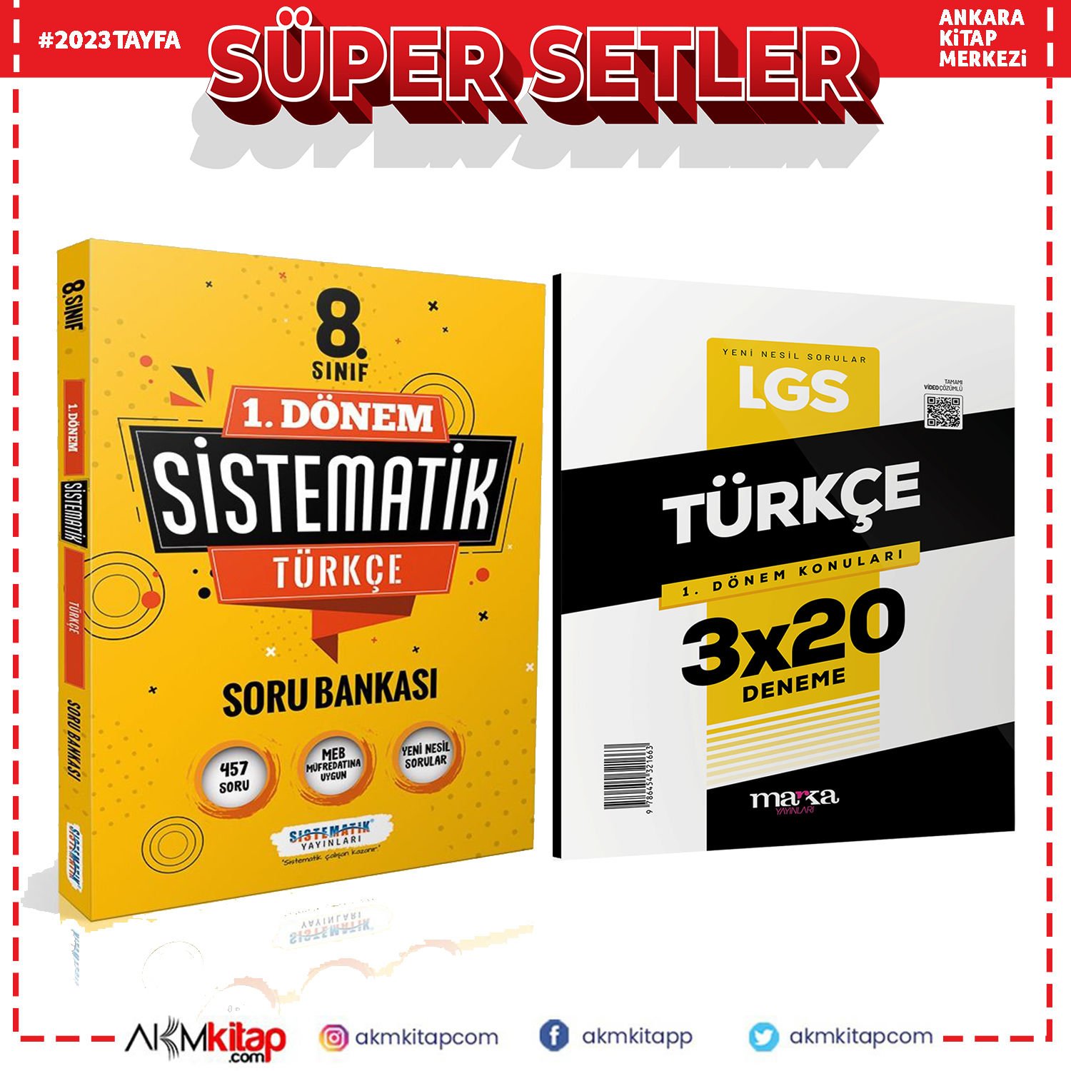 8.Sınıf 1.Dönem Sistematik Türkçe Soru ve Marka Deneme Seti 2 Kitap