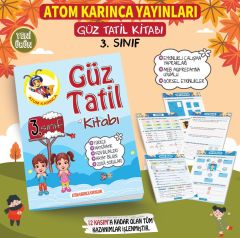 3.Sınıf Güz Dönemi Tatil Kitabı Atom Karınca Yayınları