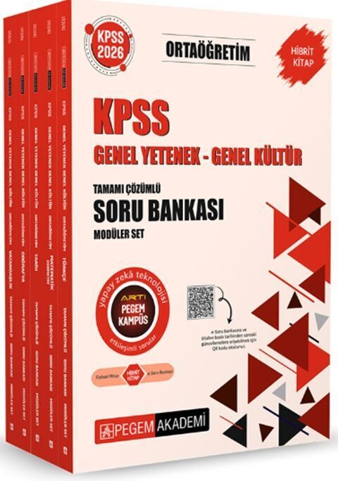 2026 KPSS Genel Yetenek Genel Kültür Ortaöğretim Tamamı Çözümlü Soru Bankası Modüler Set Pegem Yayınları