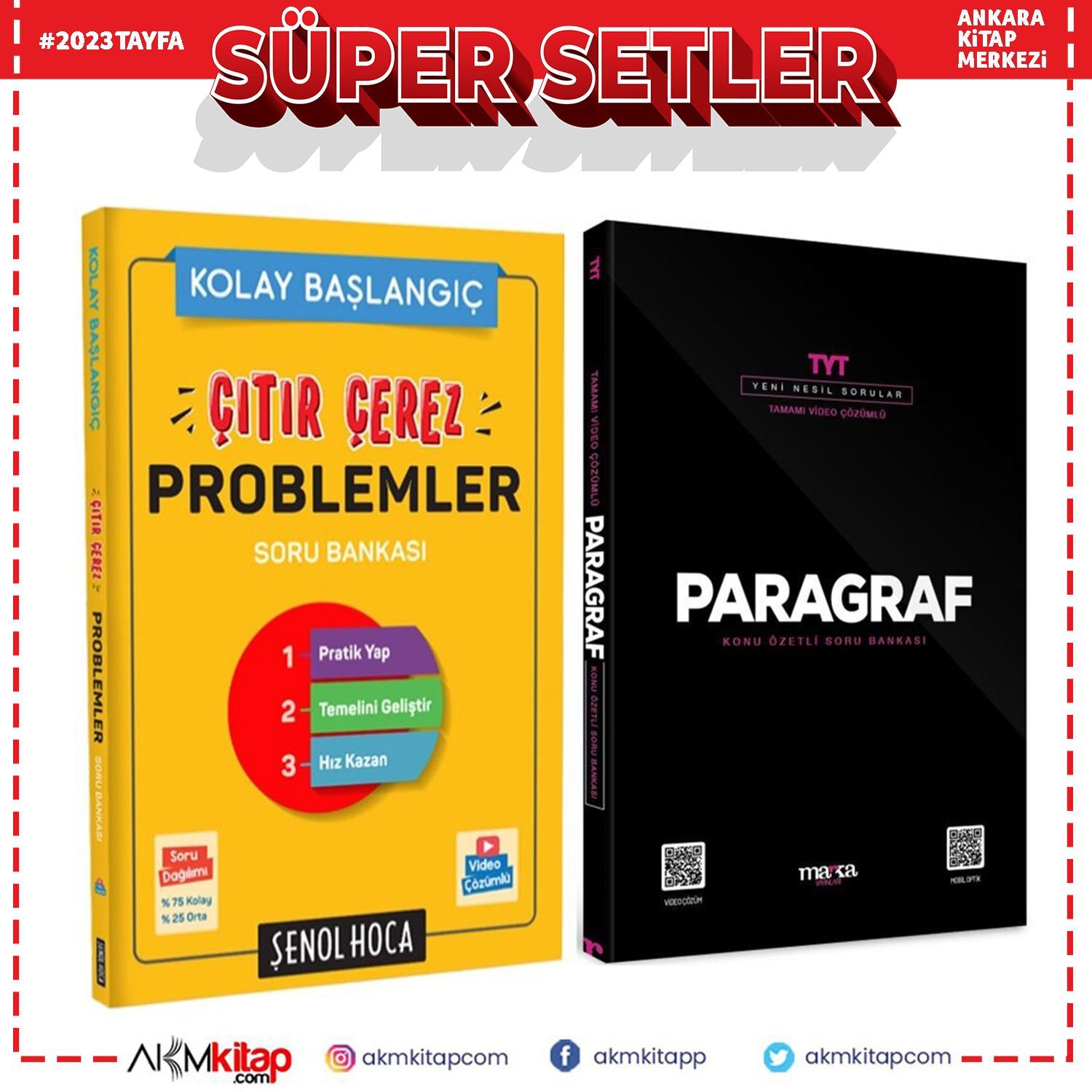 Şenol Hoca Çıtır Çerez Problemler ve Marka Paragraf Soru Bankası Seti 2 Kitap