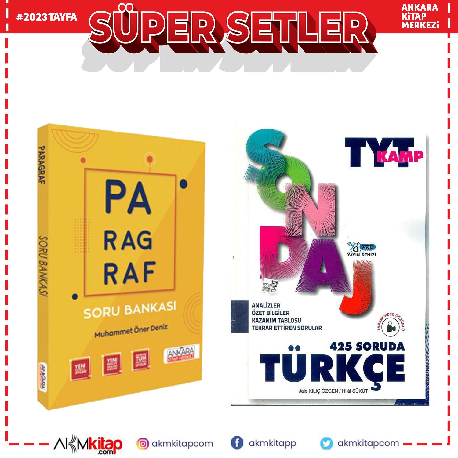 Yayın Denizi TYT Türkçe Pro 425 Soruda Sondaj Kamp ve AKM Paragraf Soru Bankası Seti 2 Kitap