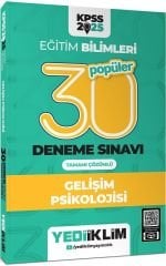 2025 KPSS Eğitim Bilimleri Gelişim Psikolojisi Popüler Tamamı Çözümlü 30 Deneme Sınavı Yediiklim Yayınları