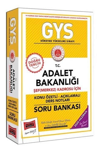 GYS T.C. Adalet Bakanlığı Şef (Merkez) Kadrosu İçin Konu Özetli Soru Bankası Yargı Yayınları