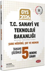 2026 GYS T.C. Sanayi Ve Teknoloji Bakanlığı Şube Müdürü Şef Tamamı Çözümlü 5 Deneme Data Yayınları