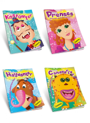 Neşeli Yüzler Çıkartmalı 4 kitap Damla Yayınevi