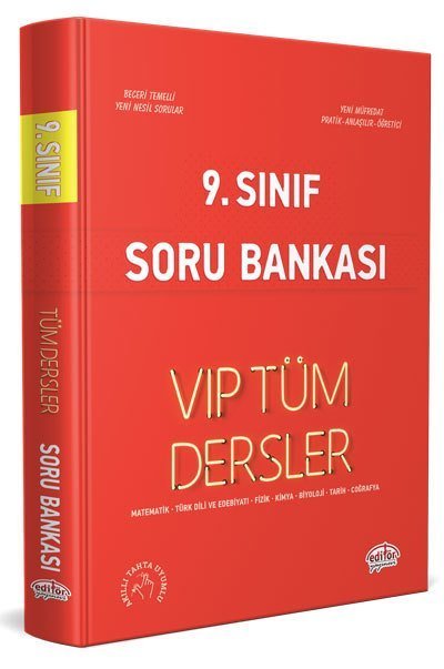 9. Sınıf Tüm Dersler VIP Soru Bankası Kırmızı Kitap Editör Yayınları