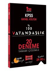 2022 KPSS Genel Kültür 100 de 100 Vatandaşlık Tamamı Çözümlü 20 Deneme Yargı Yayınları