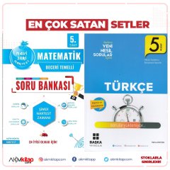 5.Sınıf Nartest Matematik Beceri Temelli Mavi Seri ve Başka Yayıncılık Türkçe Soru Bankası Seti 2 Kitap