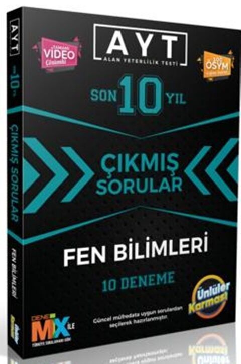AYT Fen Bilimleri Karması Tıpkı Basım 10 Deneme Ünlüler Karması