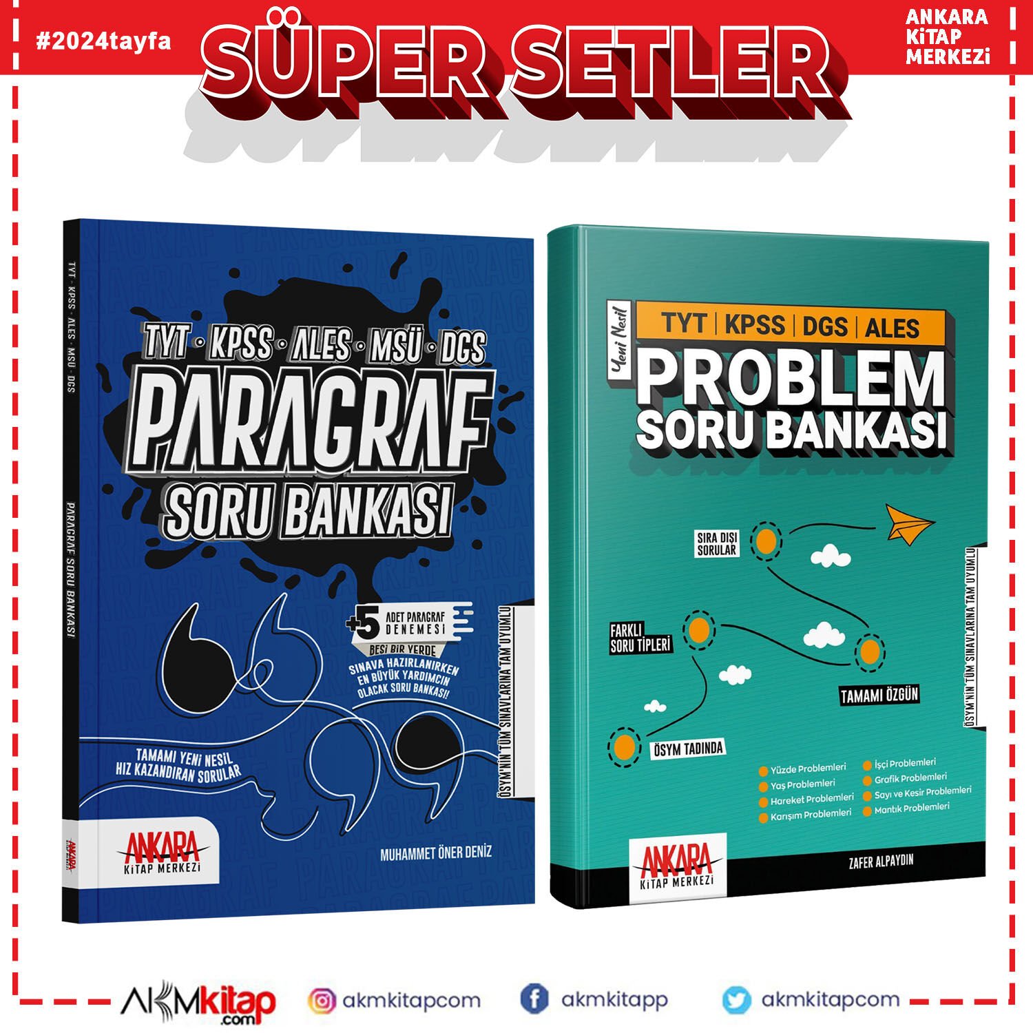 Ankara Kitap Merkezi Paragraf ve Problemler Soru Bankası Seti 2 Kitap