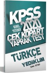2020 KPSS Genel Kültür Türkçe Çek Kopart Yaprak Test Yediiklim Yayınları