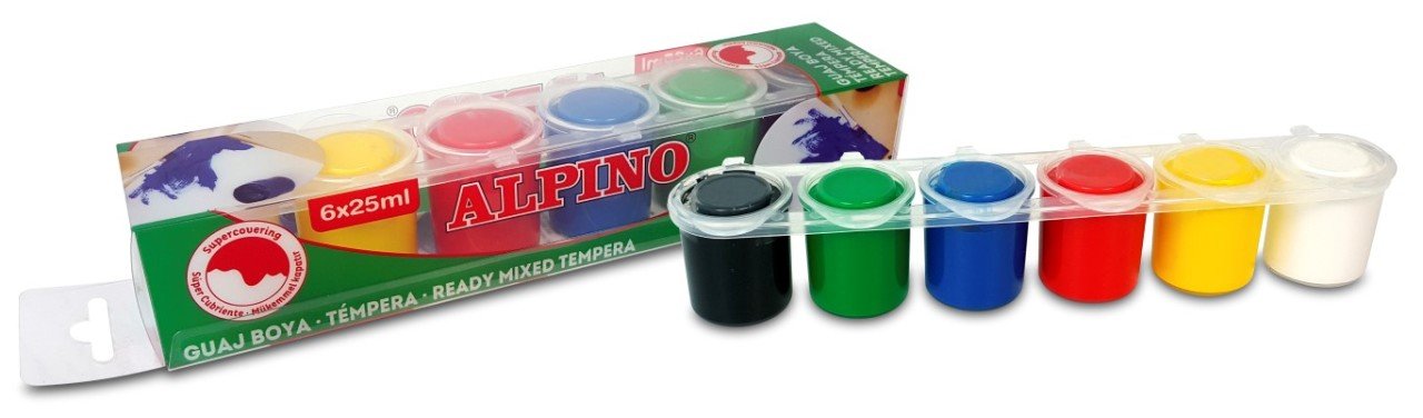 Alpino Tempera Sulu Guaj Boya 6 Renk X 25ml
