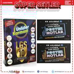 Ünlüler 2023 8.Sınıf 1.Dönem Deneme ve KR Akademi 1.Dönem Poster Notlar Seti 3 Kitap