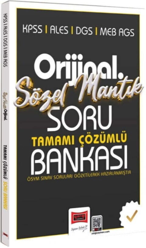 KPSS ALES DGS MEB AGS Orijinal Sözel Mantık Tamamı Çözümlü Soru Bankası Yargı Yayınları