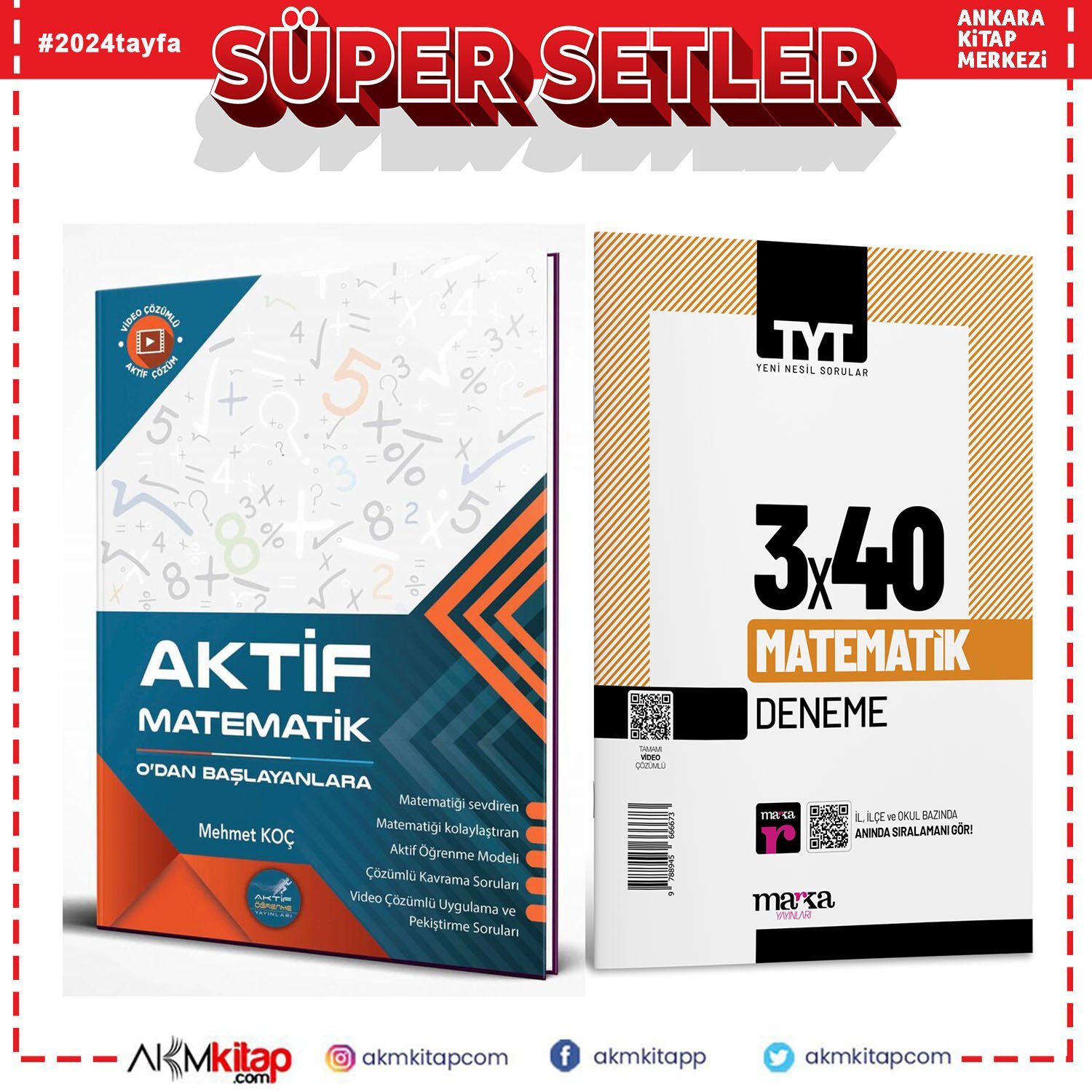 Aktif TYT Matematik 0 ve Marka Deneme Seti 2 Kitap