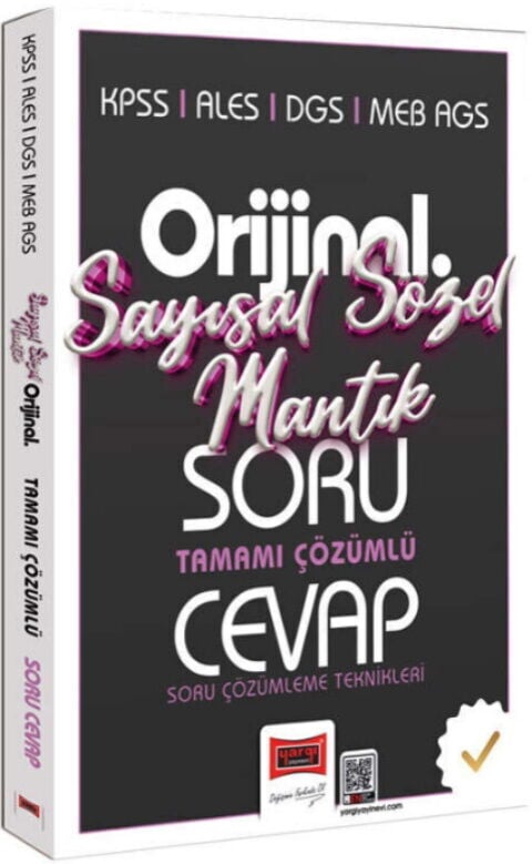 KPSS ALES DGS MEB AGS Orijinal Sayısal Sözel Mantık Tamamı Çözümlü Soru Cevap Kitabı Yargı Yayınları