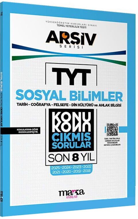 TYT Sosyal Bilimler ARŞİV Serisi Konu Konu Son 8 Yıl Çıkmış Sorular Marka Yayınları