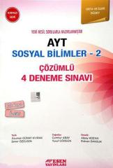 AYT Sosyal Bilimler 2 Çözümlü 4 Deneme Sınavı Kırmızı Seri Esen Yayınları