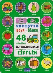 Yapıştır ve Boya Öğren Çiftlik Yeşil Kitap 3 Yaş Üzeri Parıltı Yayınları
