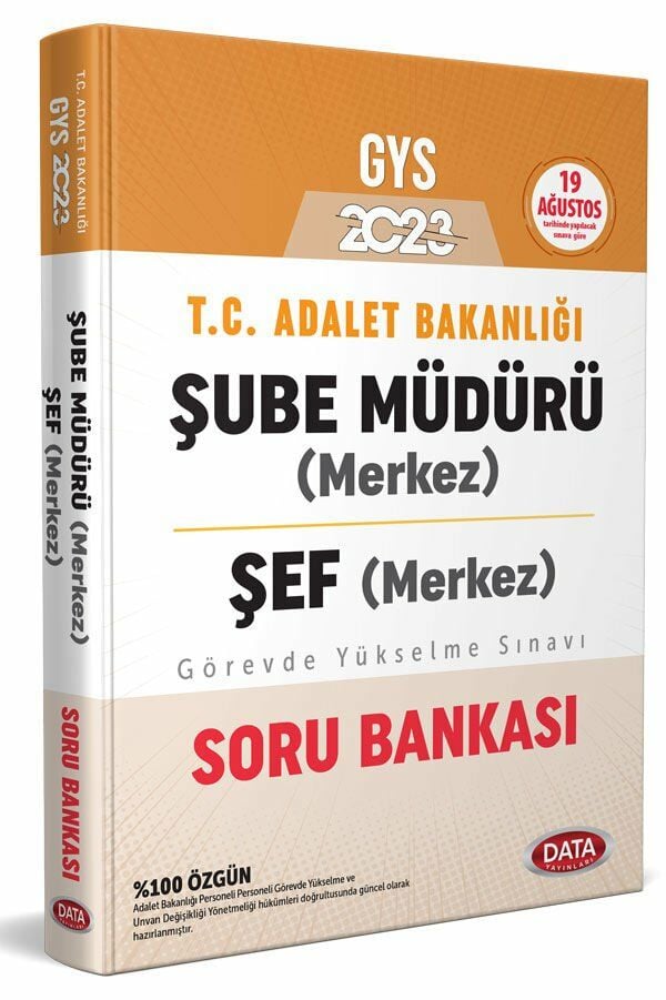 2023 GYS Adalet Bakanlığı Şube Müdürü Merkez Şef Soru Bankası Data Yayınları