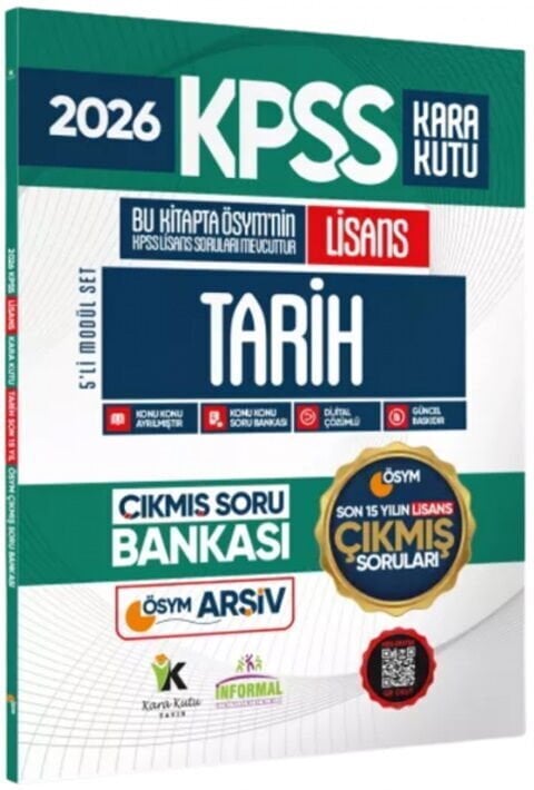 2026 FULL Lisans KPSS Lisans Tarih Kara Kutu ÖSYM Son 15 Yıl Çıkmış Soru Bankası İnformal Yayınları