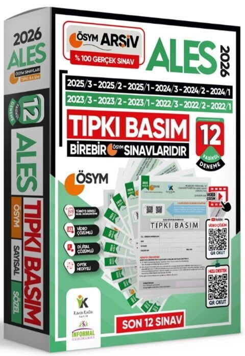 2026 ALES ÖSYM Tıpkı Basım Çıkmış Soru 12 li Deneme İnformal Yayınları