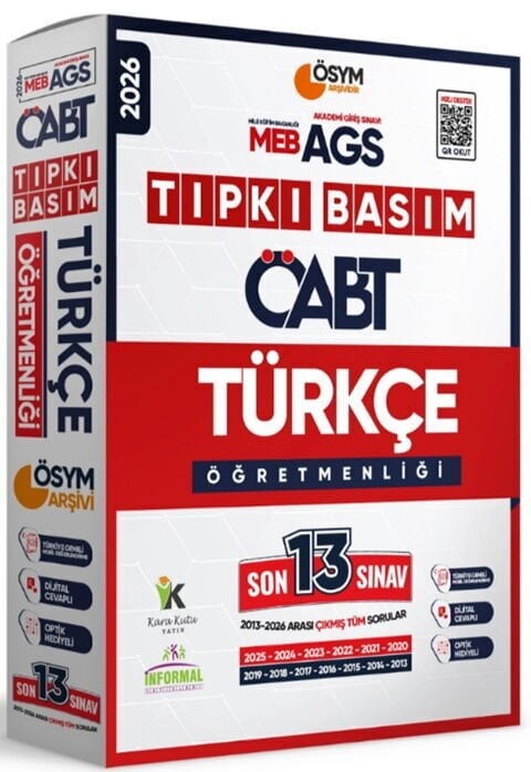 2026 MEB AGS ÖABT Türkçe Öğretmenliği ÖSYM Tıpkı Basım 13 lü Deneme İnformal Yayınları