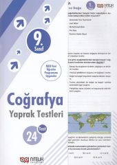 9. Sınıf Coğrafya Çek Kopart Yaprak Test Nitelik Yayınları