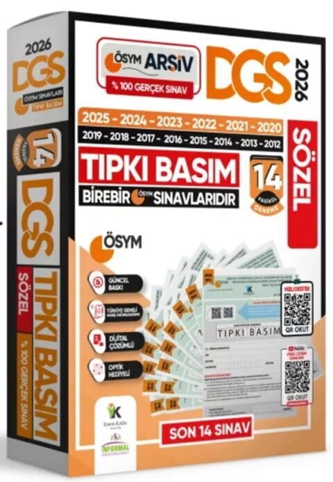 2026 DGS SÖZEL ÖSYM Çıkmış Soru Tıpkı Basım 14 lü Deneme İnformal Yayınları