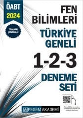 2024 KPSS ÖABT Fen Bilimleri Tamamı Çözümlü Türkiye Geneli 1-2-3 Deneme Seti Pegem Yayınları