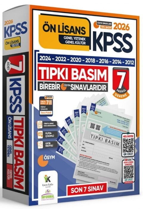 2026 KPSS Ön Lisans ÖSYM Çıkmış Soru Tıpkı Basım 7 li Deneme İnformal Yayınları