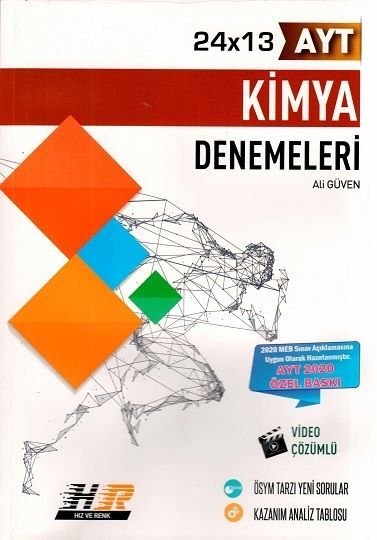 AYT Kimya 24x13 Denemeleri Hız ve Renk Yayınları