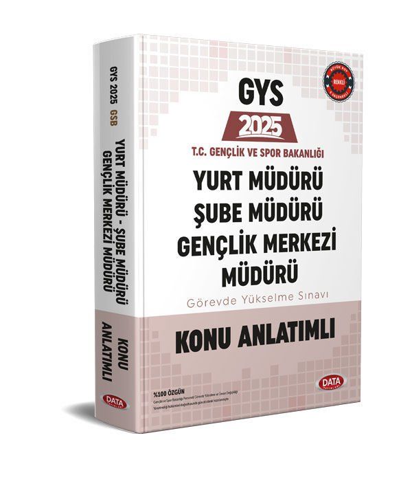 T.C. Gençlik ve Spor Bakanlığı GYS Yurt Şube Gençlik Merkezi Müdürü Hazırlık Kitabı Data Yayınları