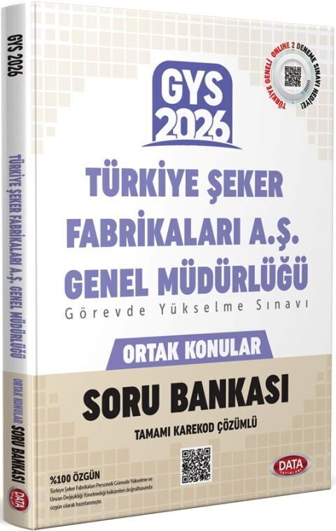 2026 Türkiye Şeker Fabrikaları A.Ş. Müdürlüğü GYS Ortak Konular Soru Bankası Data Yayınları