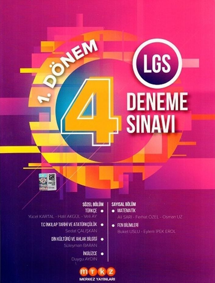 Merkez Yayınları 8. Sınıf LGS 1. Dönem 4 Deneme Sınavı