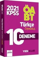 2021 ÖABT Türkçe Öğretmenliği Tamamı Çözümlü 10 Deneme Yediiklim Yayınları