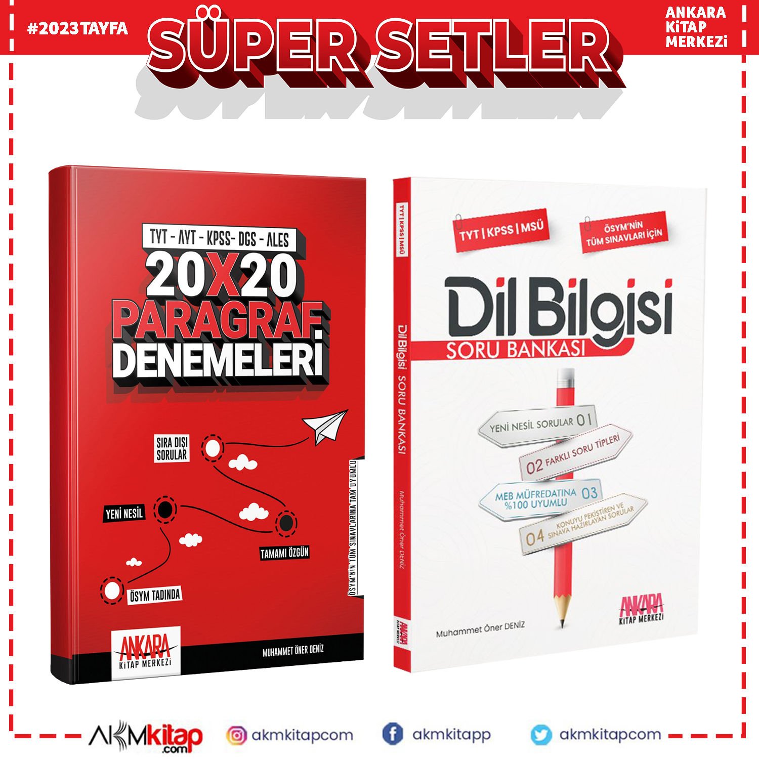 Ankara Kitap Merkezi Paragraf Deneme ve Dil Bilgisi Soru Bankası Seti 2 Kitap