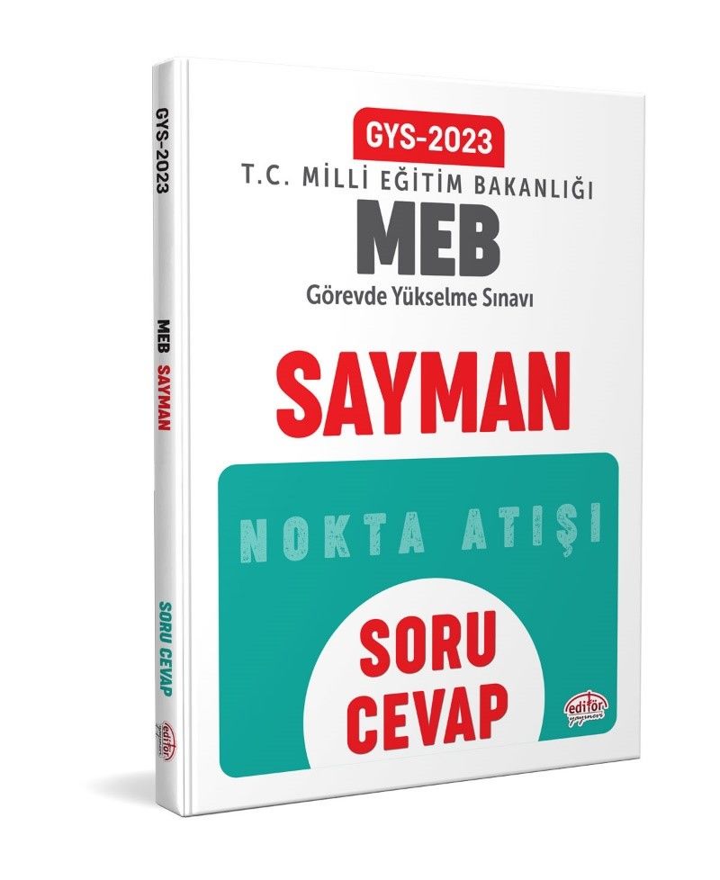 2023 Milli Eğitim Bakanlığı GYS Sayman Soru Cevap Editör Yayınları