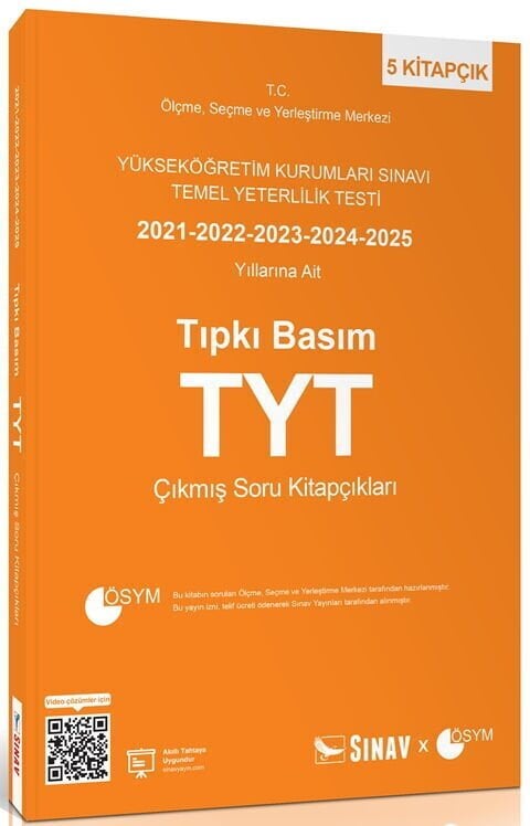 TYT Tıpkı Basım Son 5 Yıl Çıkmış Soru Kitapçıkları Sınav Yayınları