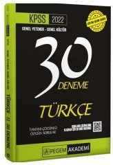 2022 KPSS Türkçe 30 Deneme Çözümlü Pegem Yayınları