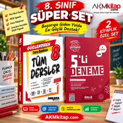 Ankara Yayıncılık 8. Sınıf Tüm Dersler Güçlendiren Soru Bankası ve Ünlü 5 li Deneme Seti 2 Kitap