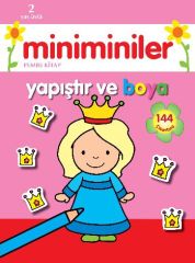 Miniminiler Pembe Kitap Yapıştır ve Boya 2 Yaş Üstü Parıltı Yayınları
