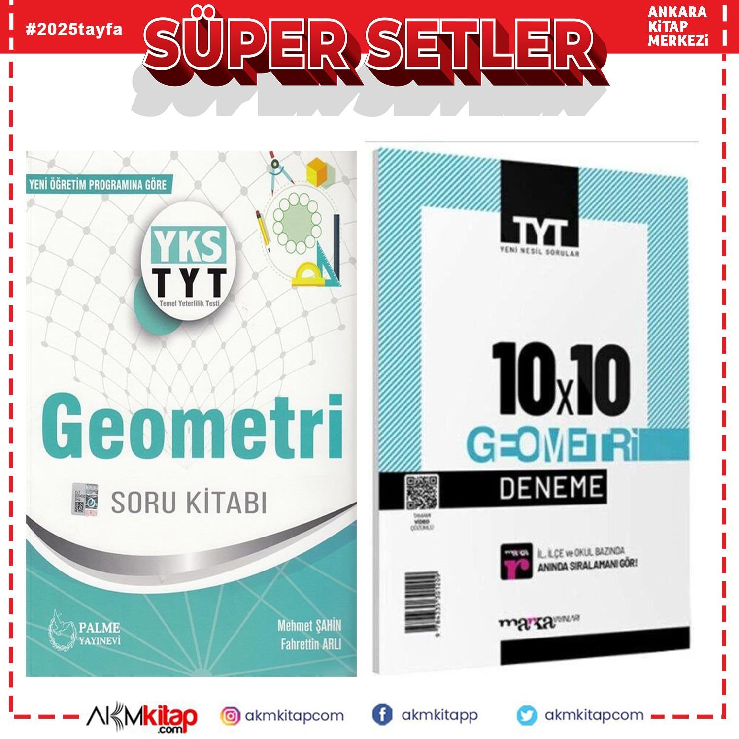 Palme TYT Geometri Soru Bankası ve Marka Deneme Seti 2 Kitap
