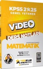 2025 KPSS Matematik Genel Yetenek Atölye Serisi Video Ders Notları Yediiklim Yayınları