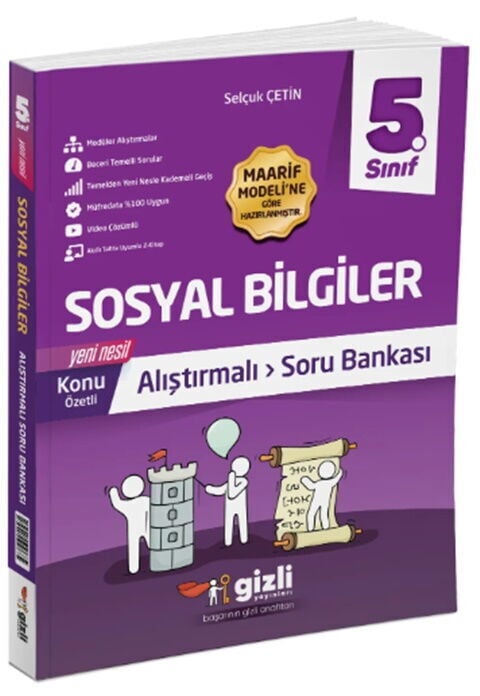 5. Sınıf Sosyal Bilgiler Alıştırmalı Soru Bankası Gizli Yayınları