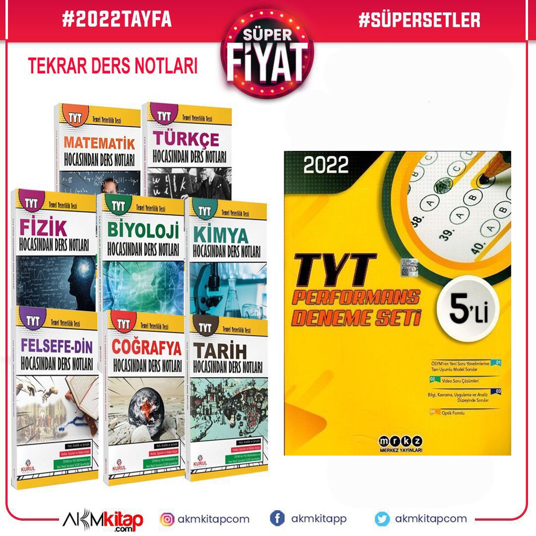 2022 Tayfa Dev Konu ve Merkez TYT 5 li Deneme Seti
