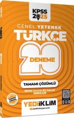 2025 KPSS Genel Yetenek Türkçe Tamamı Çözümlü 20 Deneme Yediiklim Yayınları