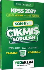 2027 KPSS Genel Yetenek Genel Kültür Son 6 Yıl Tamamı Çözümlü Çıkmış Sorular Yediiklim Yayınları