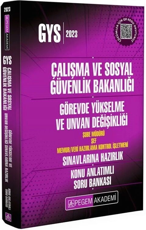 2023 GYS Çalışma ve Sosyal Güvenlik Bakanlığı Ortak Konular Konu Anlatımlı Soru Bankası Pegem Yayınları